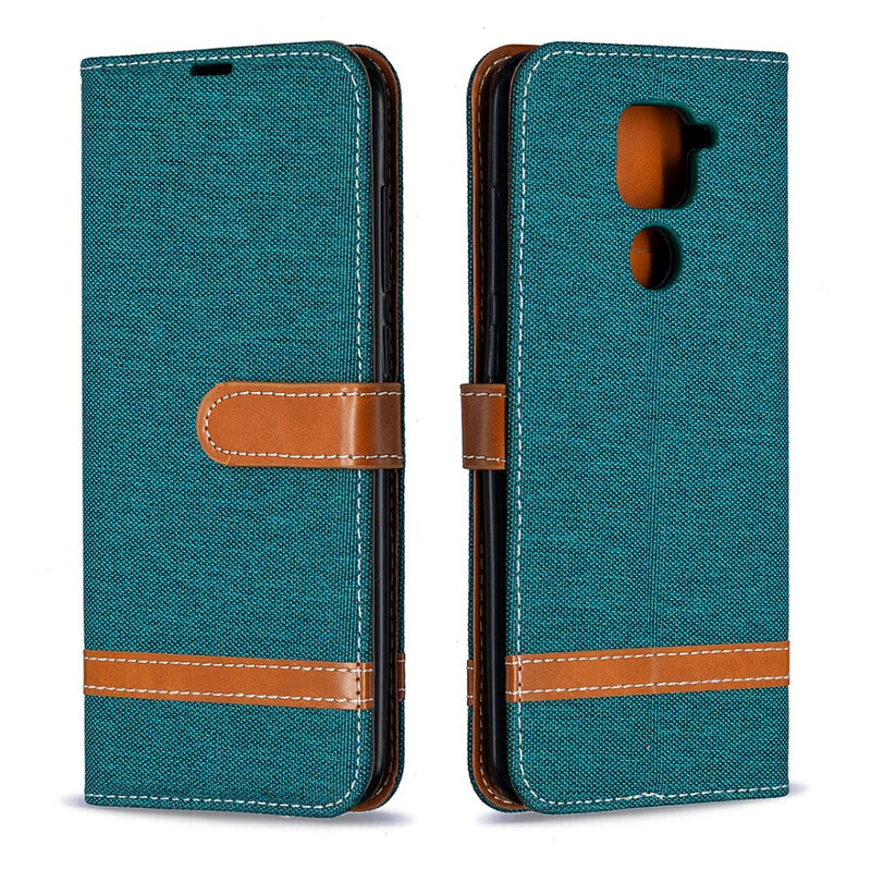 Xiaomi redmi Note 9 stof en leer effect case