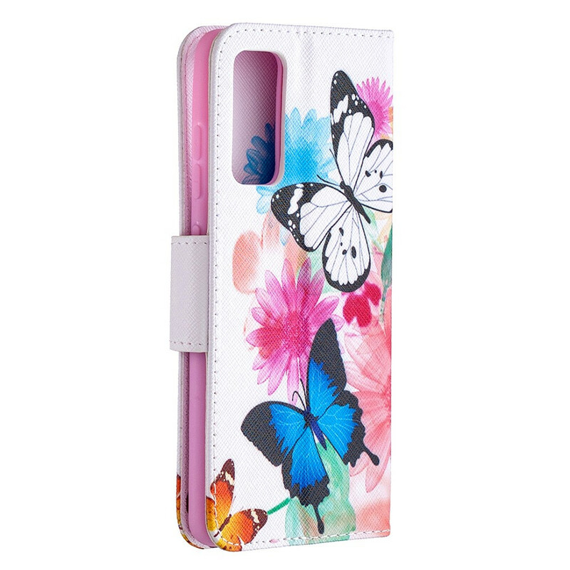 Samsung Galaxy S20 Hoesje FE Beschilderde Vlinders en Bloemen