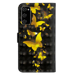 Samsung Galaxy S20 FE Hoesje Geel Vlinders