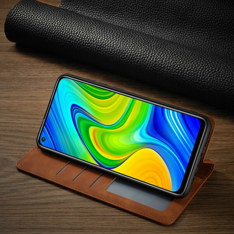 Flip Cover Xiaomi Redmi Note 9 leer effect VOORWENW Flip Cover Xiaomi Redmi Note 9 leer effect VOORWENW