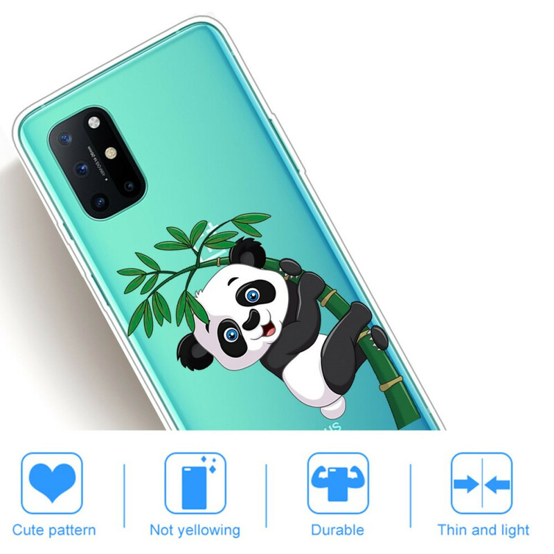 OnePlus 8T Transparante Panda Cover op Bamboe