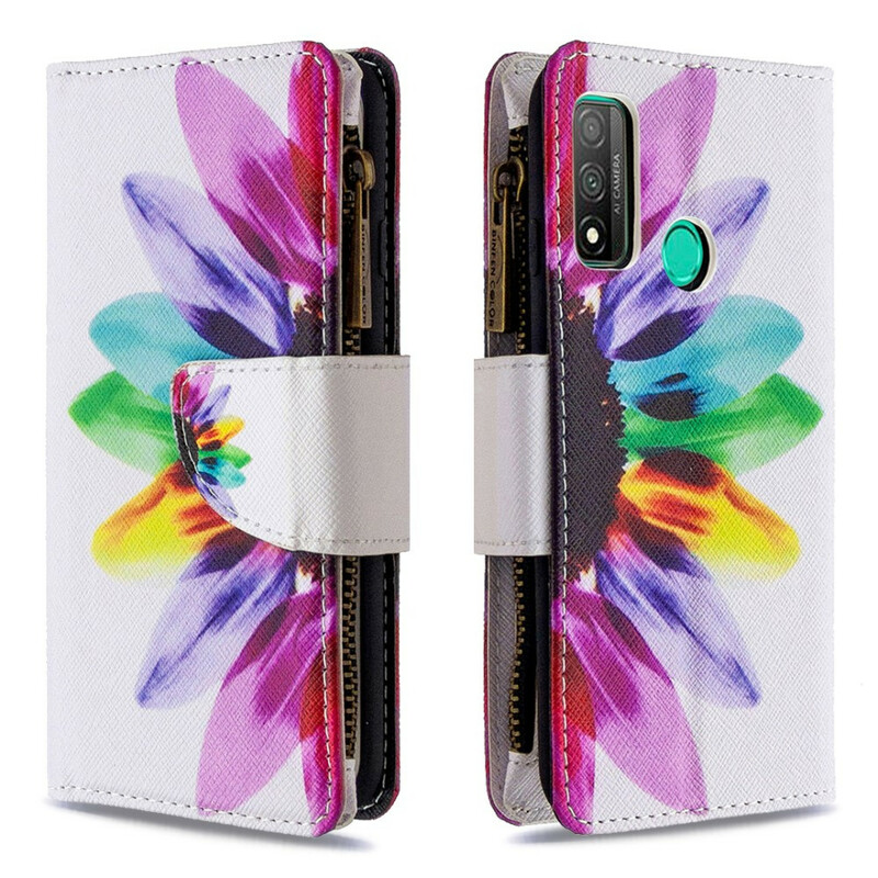 Huawei P Smart Case 2020 Zipped Pocket Flower