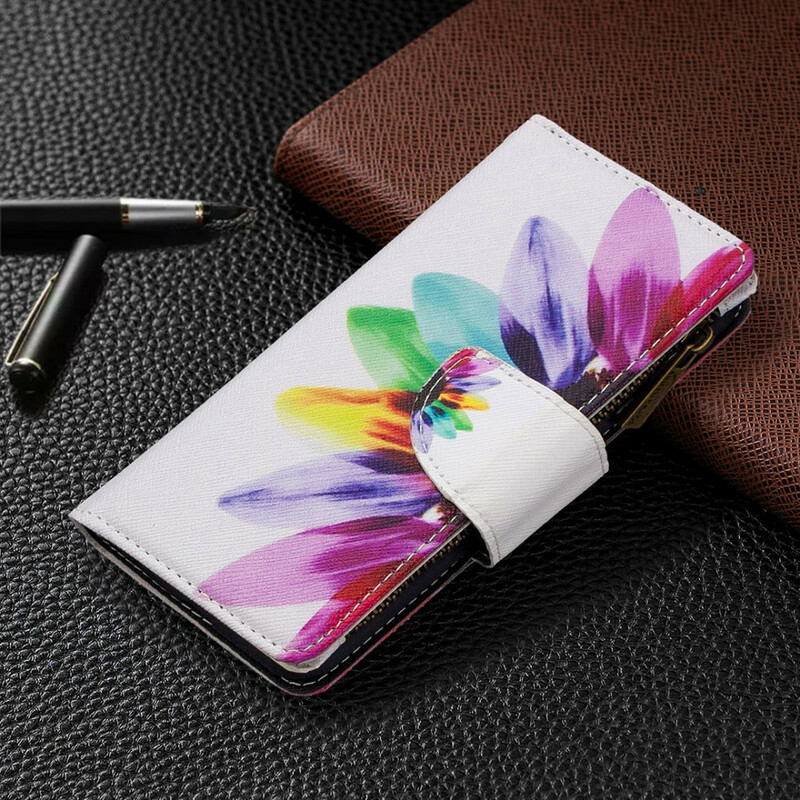 Huawei P Smart Case 2020 Zipped Pocket Flower