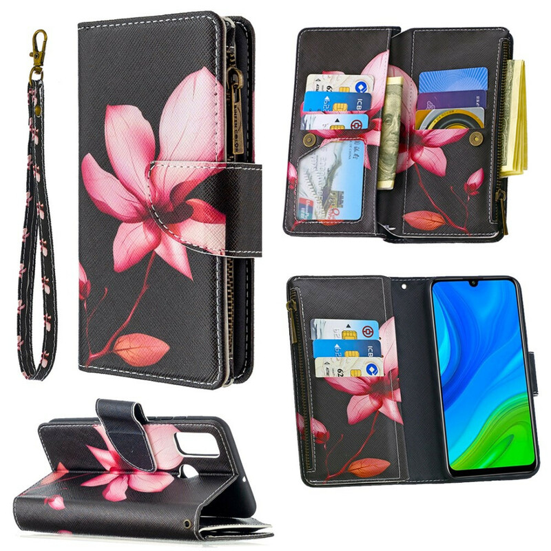 Huawei P Smart Case 2020 Zipped Pocket Flower