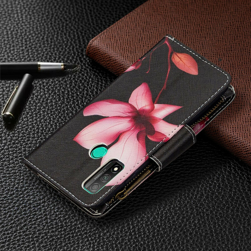 Huawei P Smart Case 2020 Zipped Pocket Flower