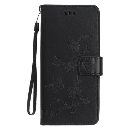 Huawei P Smart S Case Vlinders en Bloemen met Koord