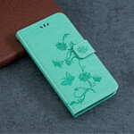 Huawei P Smart S Case Vlinders en Bloemen met Koord