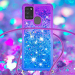 Samsung Galaxy A21s Silicone Glitter & String Hoesje