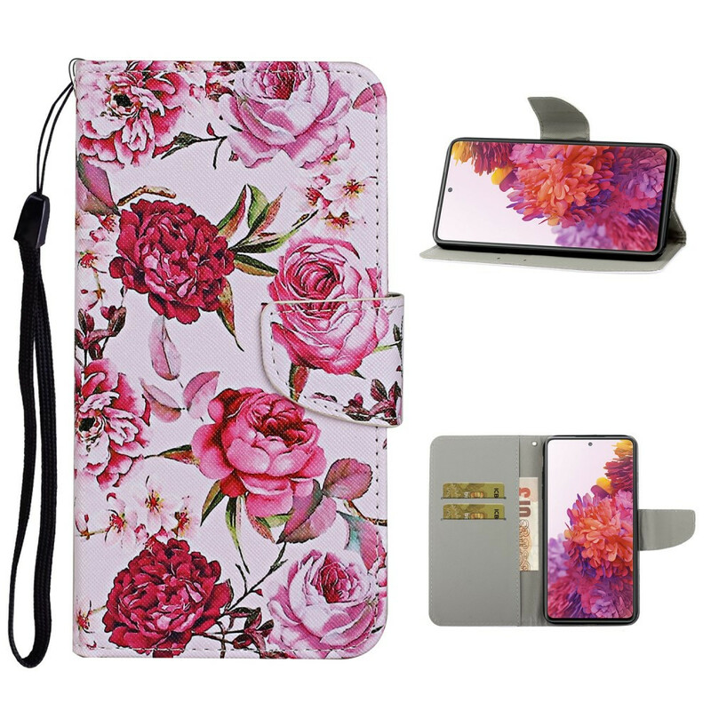 Samsung Galaxy S20 Hoesje FE Magistraal Bloemen met Koord