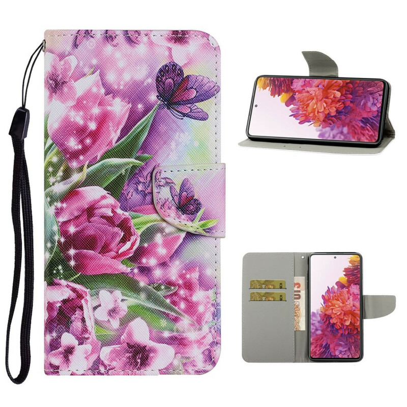 Samsung Galaxy S20 FE Hoesje Vlinders en Tulpen