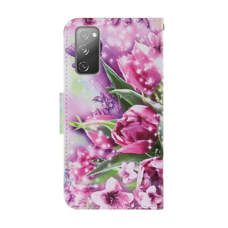 Samsung Galaxy S20 FE Hoesje Vlinders en Tulpen