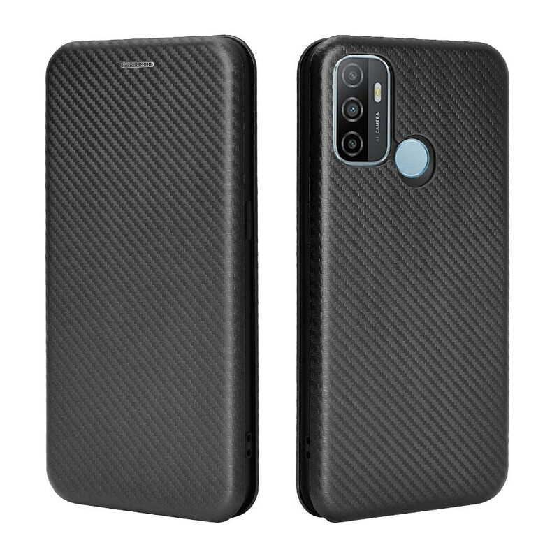 Flip Cover Oppo A53 Silicone Carbon Fiber Gekleurde