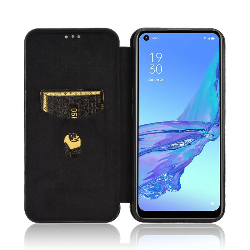 Flip Cover Oppo A53 Silicone Carbon Fiber Gekleurde