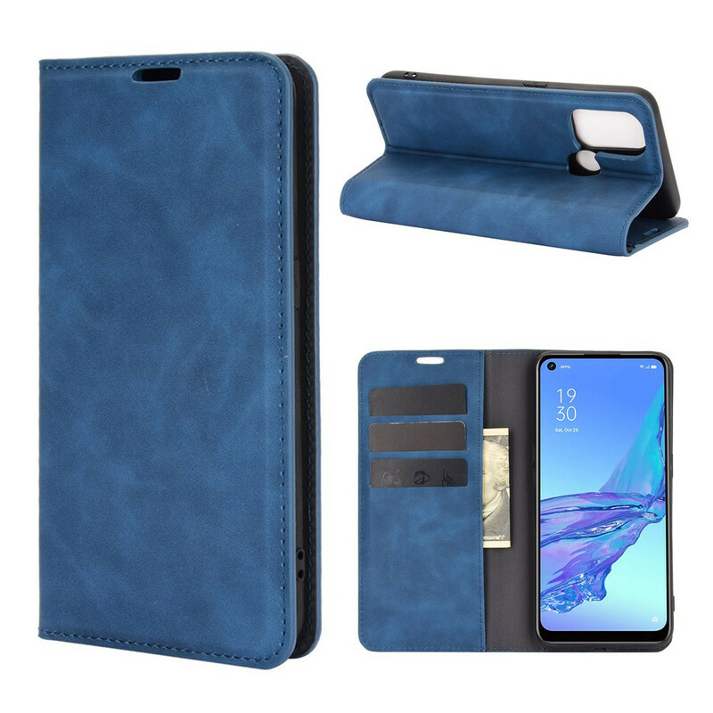 Flip Cover Oppo A53 Zacht Leder Effect