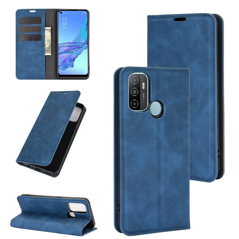 Flip Cover Oppo A53 Zacht Leder Effect