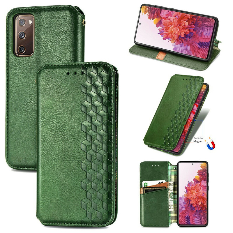 Flip cover Samsung Galaxy S20 FE Kunstleer Ruitstructuur