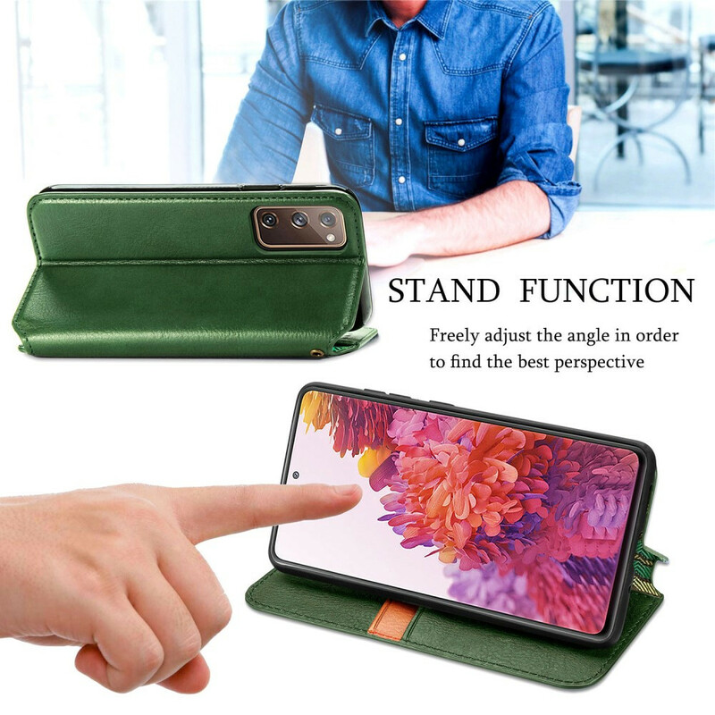 Flip cover Samsung Galaxy S20 FE Kunstleer Ruitstructuur