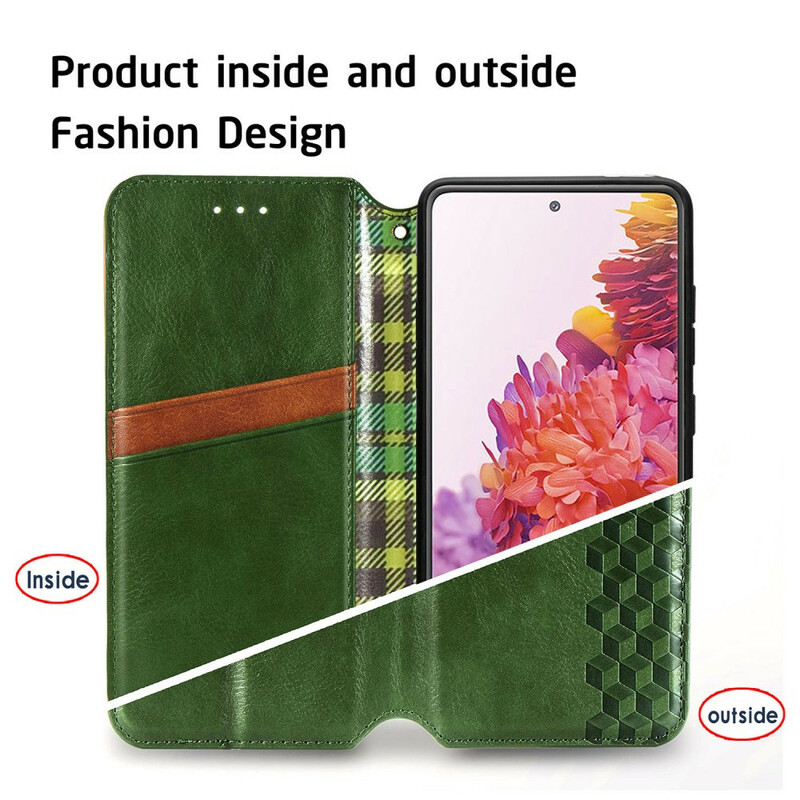 Flip cover Samsung Galaxy S20 FE Kunstleer Ruitstructuur