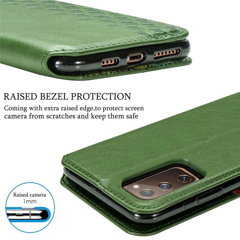 Flip cover Samsung Galaxy S20 FE Kunstleer Ruitstructuur