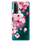 Huawei P smart Case 2021 Grote Roze Bloemen