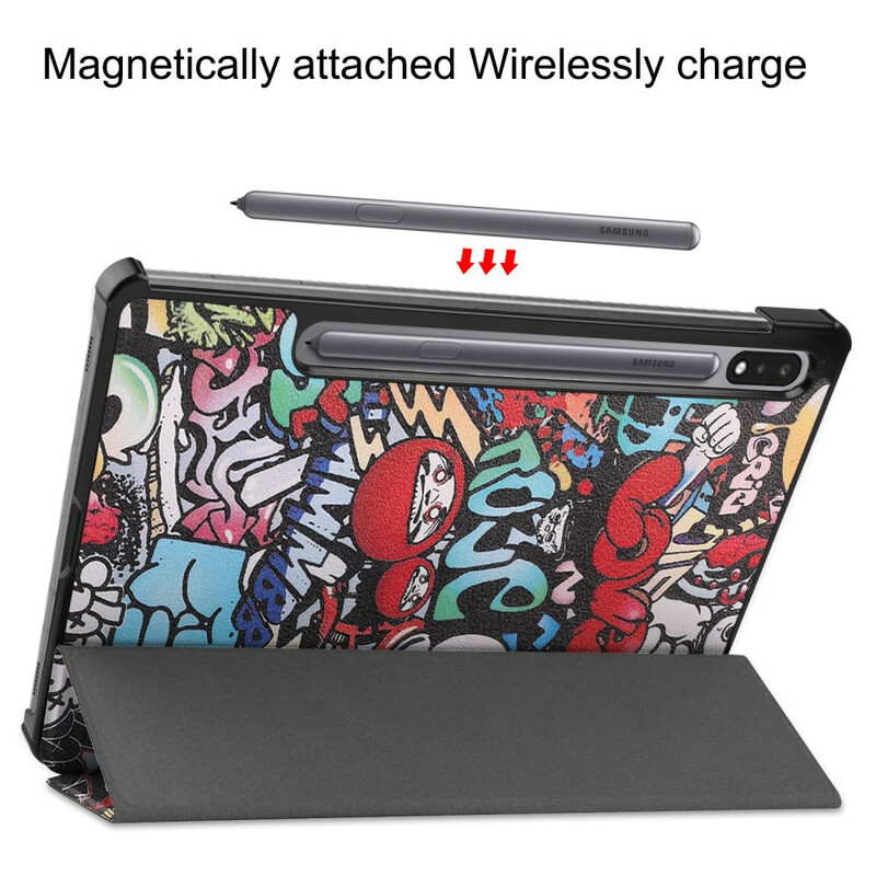 Smart Case Samsung Galaxy Tab S7 Pencil geval Graffiti
