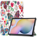 Smart Case Samsung Galaxy Tab S7 Stylus houder Vintage bloemen