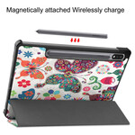 Smart Case Samsung Galaxy Tab S7 Stylus houder Vintage bloemen