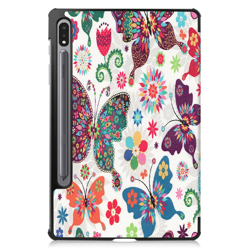 Smart Case Samsung Galaxy Tab S7 Stylus houder Vintage bloemen