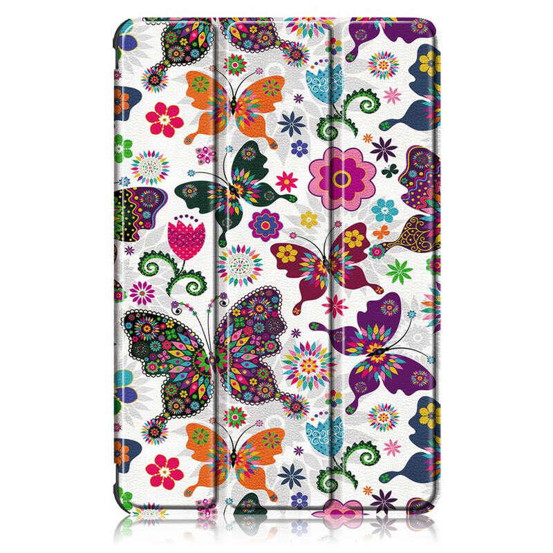 Smart Case Samsung Galaxy Tab S7 Versterkte Vlinders en Bloemen