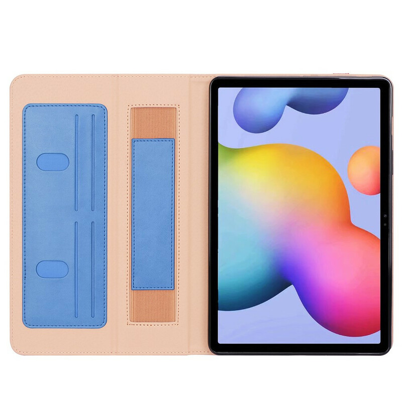 Samsung Galaxy Tab S7 Plus Lederen Stijl Hoesje met Koord