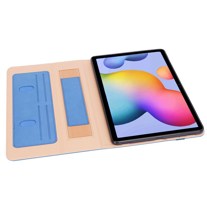 Samsung Galaxy Tab S7 Plus Lederen Stijl Hoesje met Koord