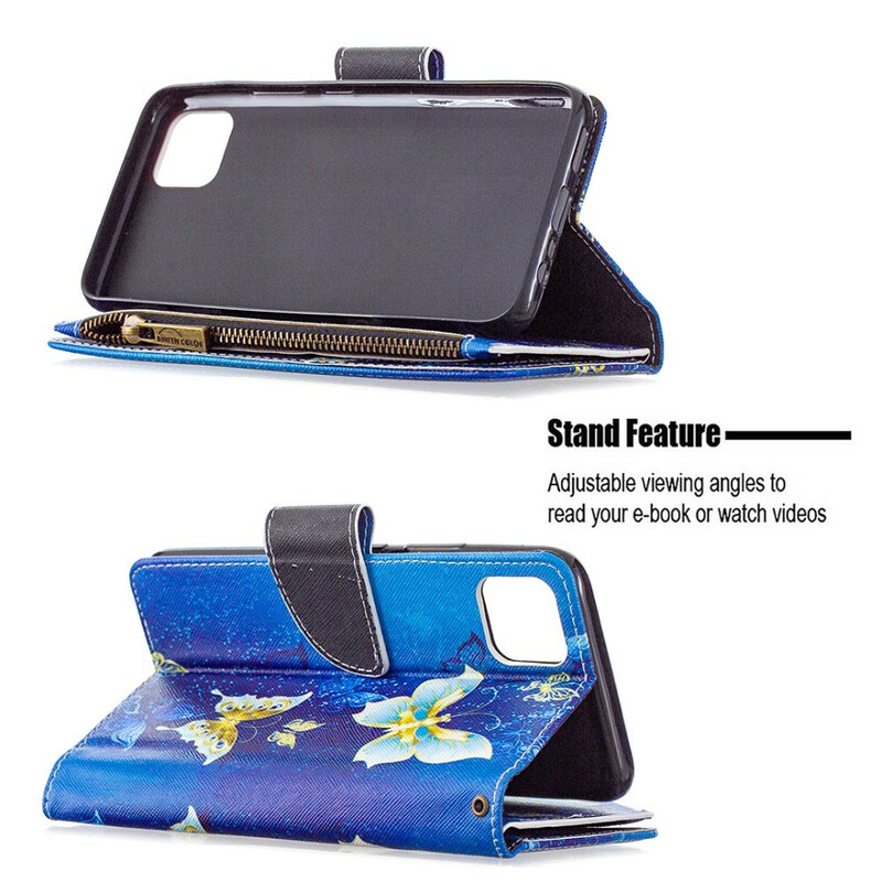 Realme C11 Zakje met rits Goud Vlinders