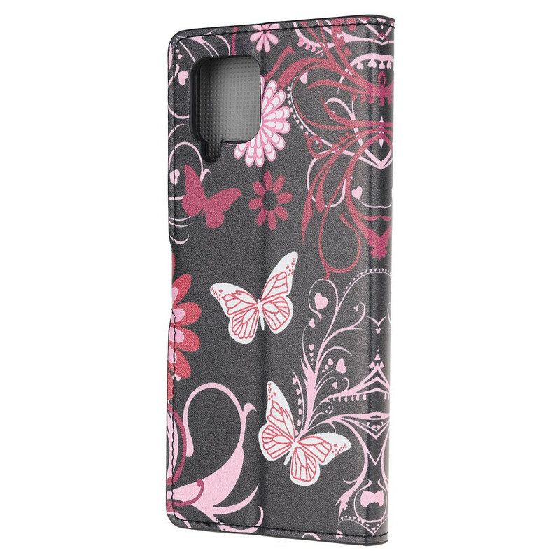 Samsung Galaxy A42 5G Hoesje Vlinders en Bloemen