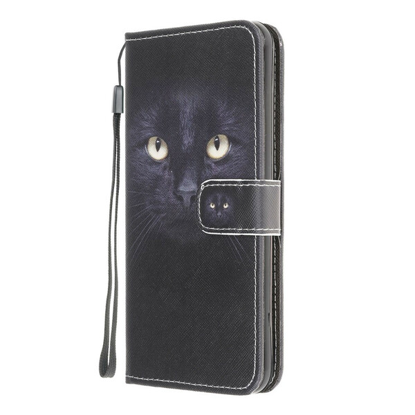 Samsung Galaxy A42 5G zwart Cat Eye hoesje met riem