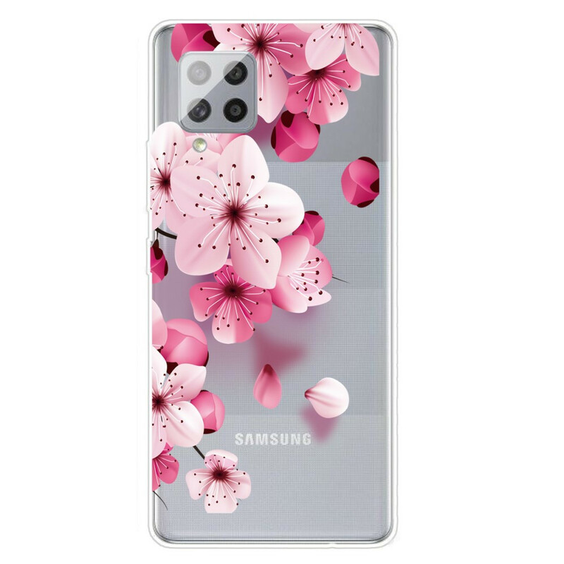 Samsung Galaxy A42 5G Hoesje Kleine Roze Bloemen