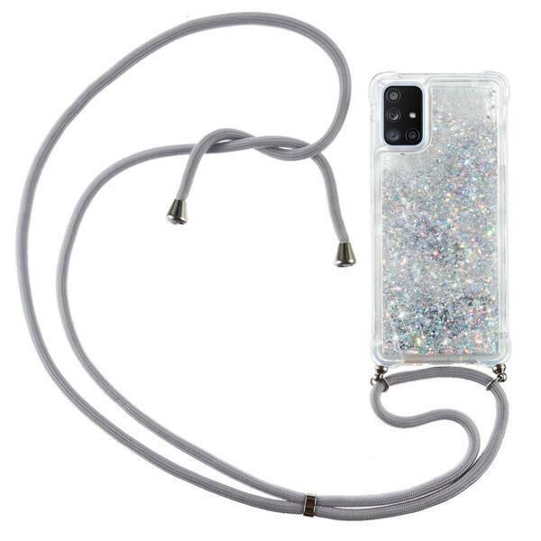 Samsung Galaxy A51 5G Glitter hoesje met koord