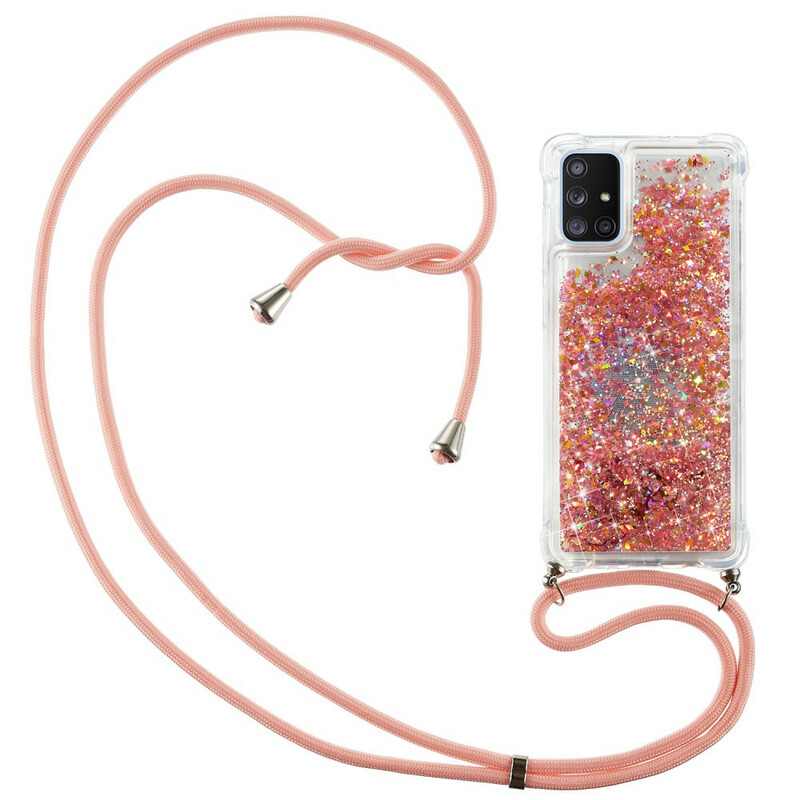 Samsung Galaxy A51 5G Glitter hoesje met koord