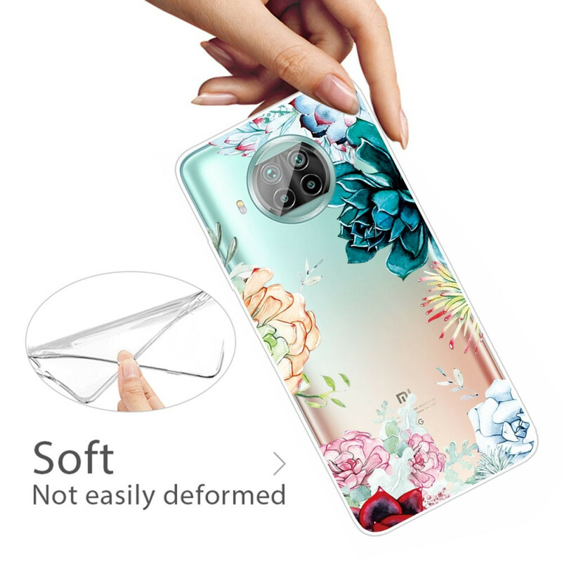 Xiaomi Mi 10T Lite Transparant Waterverf Bloem Hoesje