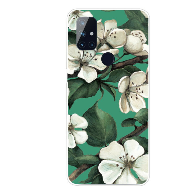 OnePlus North N10 Case Geschilderd Witte Bloemen