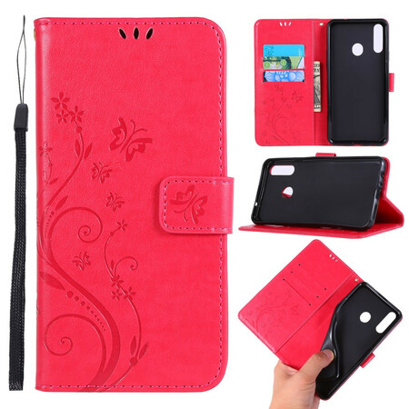 Samsung Galaxy A20s Hoesje Vlinders en Bloemen