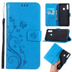 Samsung Galaxy A20s Hoesje Vlinders en Bloemen Samsung Galaxy A20s Hoesje Vlinders en Bloemen