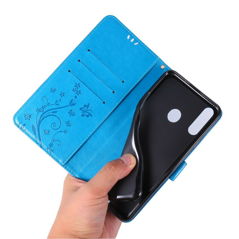 Samsung Galaxy A20s Hoesje Vlinders en Bloemen Samsung Galaxy A20s Hoesje Vlinders en Bloemen