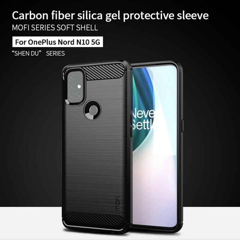 OnePlus Nord N10 geborsteld carbon fiber geval MOFI