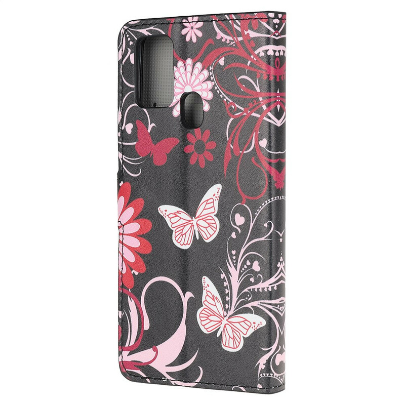 OnePlus Nord N100 Vlinders en Bloemen Case
