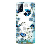 OnePlus North N100 Duidelijke Vlinders en Bloemen Retro Case