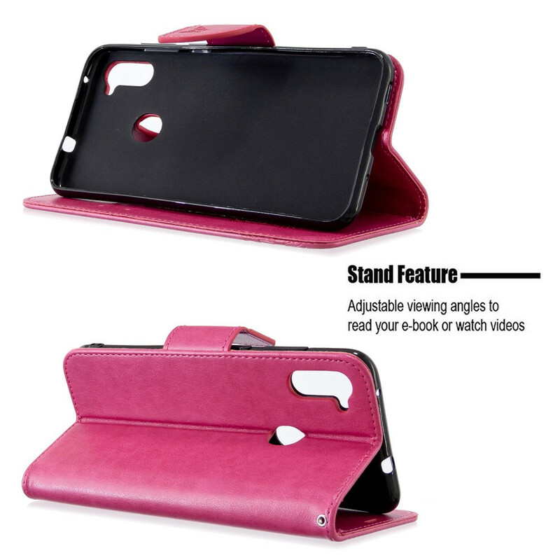 Samsung Galaxy M11 Beschermhoesje Vlinders in de Vlucht met Koord