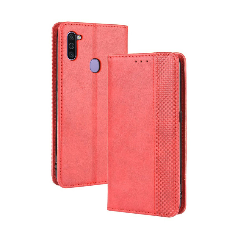 Flip cover Samsung Galaxy M11 leer effect vintage stijlvol