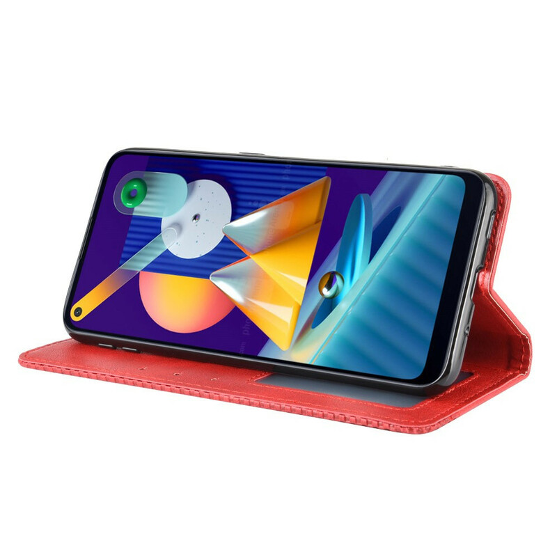 Flip cover Samsung Galaxy M11 leer effect vintage stijlvol