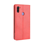 Flip cover Samsung Galaxy M11 leer effect vintage stijlvol