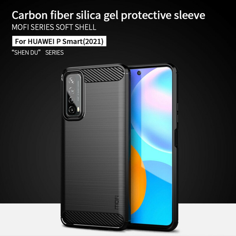 Huawei P Smart 2021 Geborsteld Carbon Fiber Case MOFI